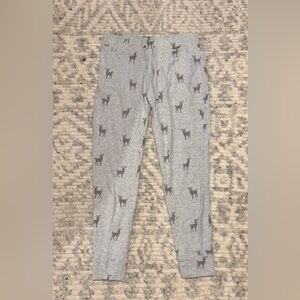 Cynthia Rowley Reindeer PJ Pants Small Grey